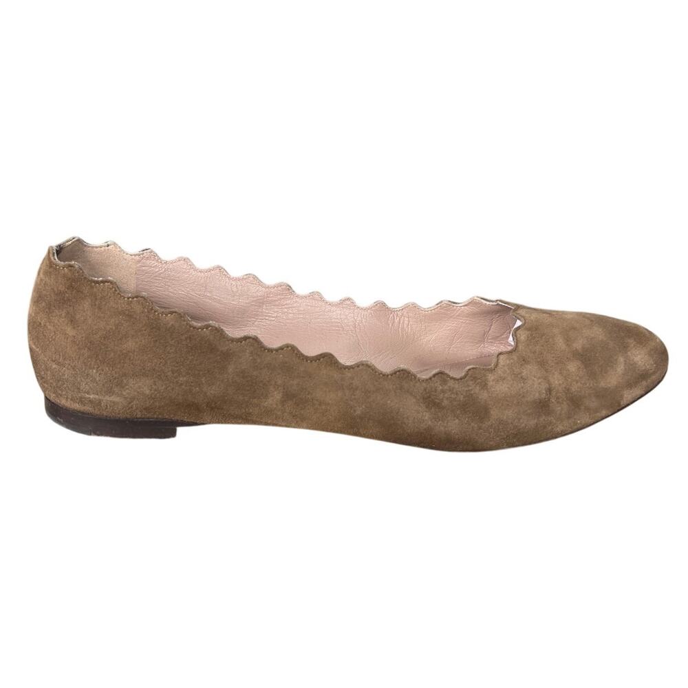 Chloe Women’s Lauren Brown Suede Ballet Flats Size 39 US 9